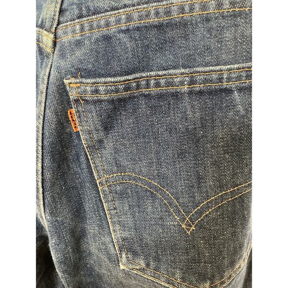 Vintage 70s Levis 646 Dark Wash High Rise Flare Crop Women's Petite 27X25 - Picture 5 of 11